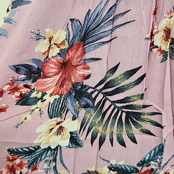 NEW Inmod Women's Purple Tropical Palms Floral Cottagecore Boho Dress Size Small - Picture 10 of 11